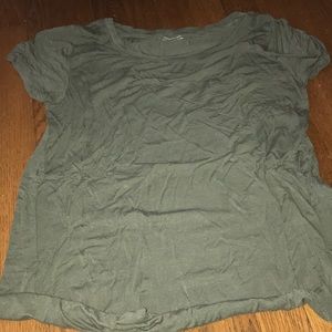 An army green t shirt.